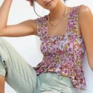 NWT Anthroplogie smocked babydoll tank, size medium